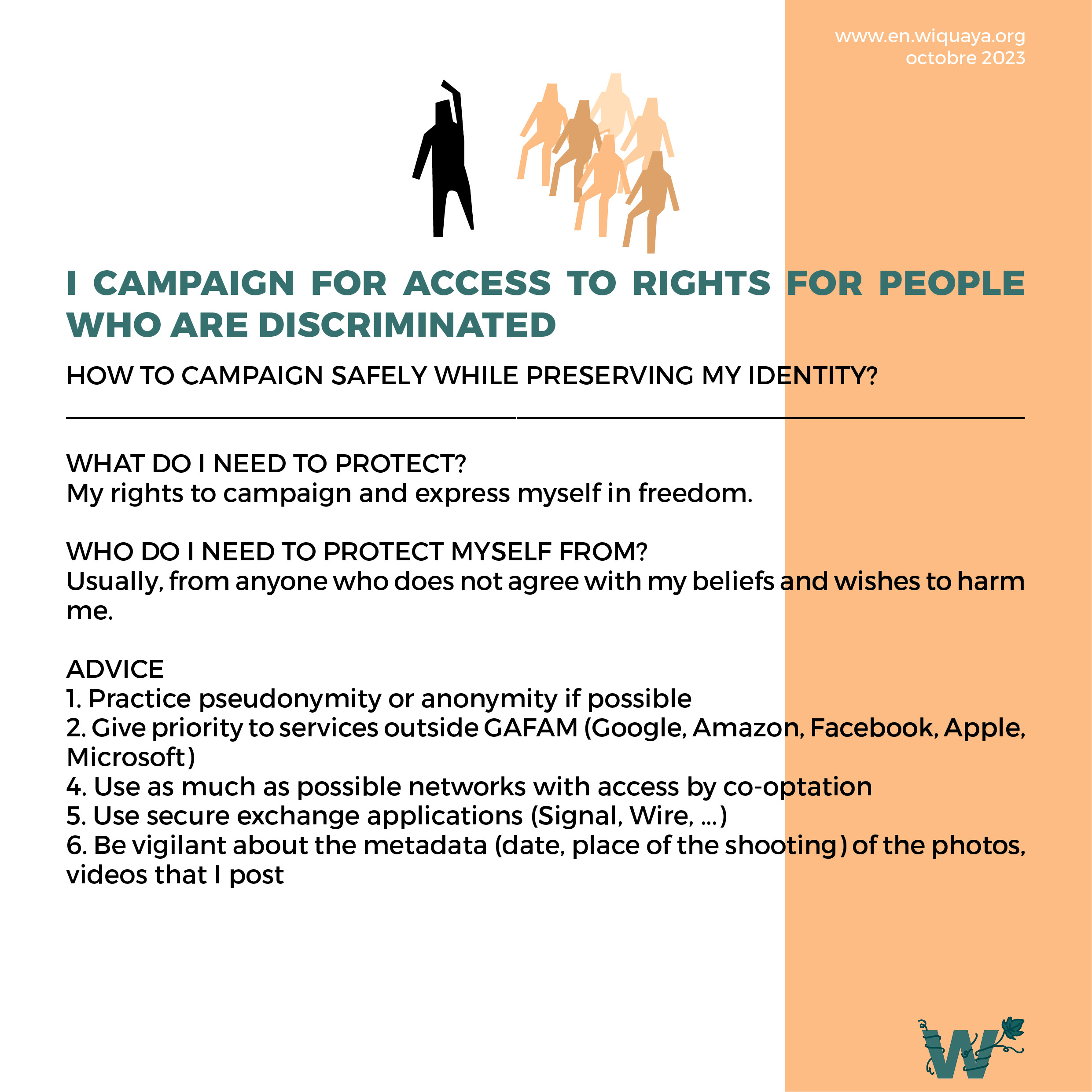 Help sheet I campaign for access to rights for people who are discriminated 