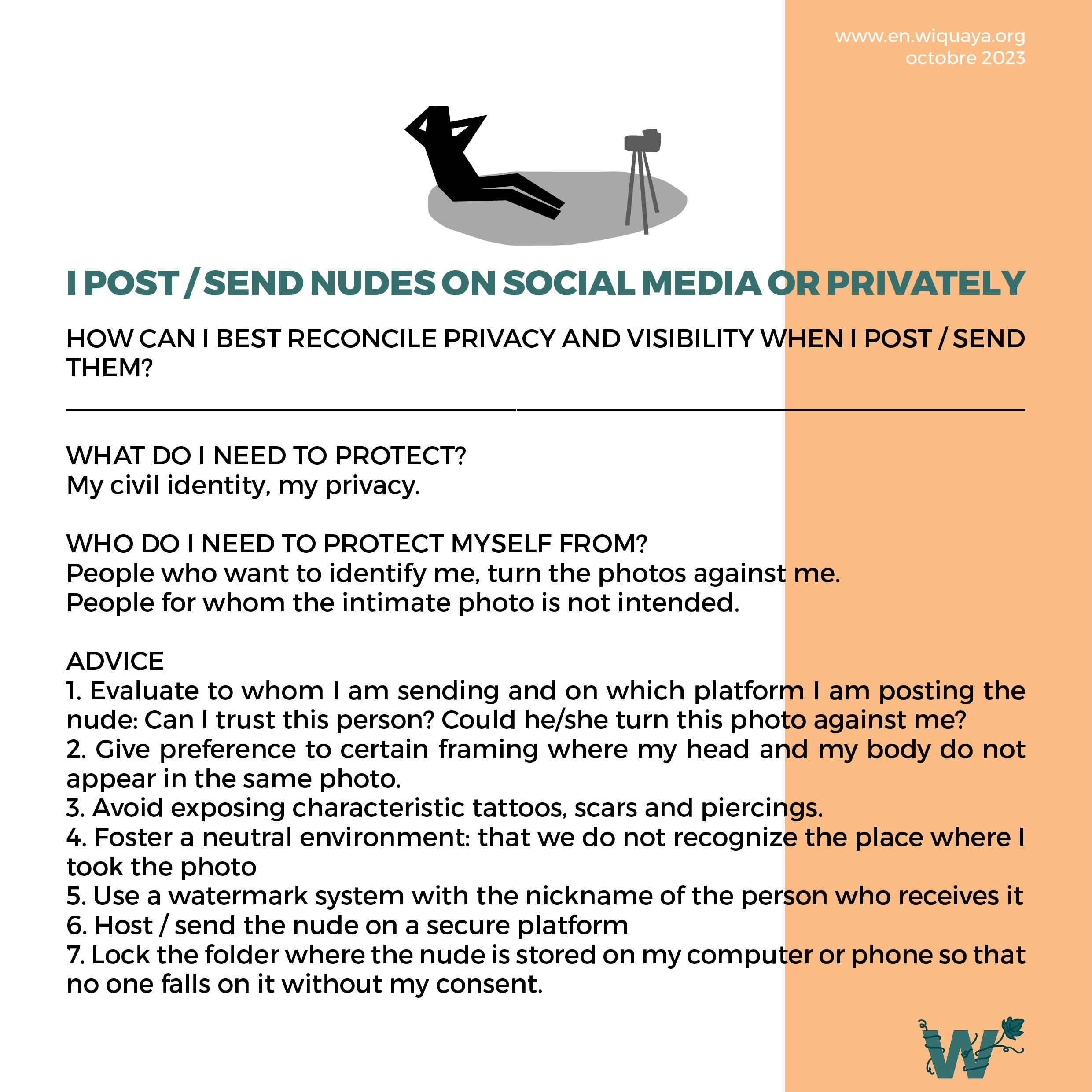Help sheet I post/send nudes on social media or privately
