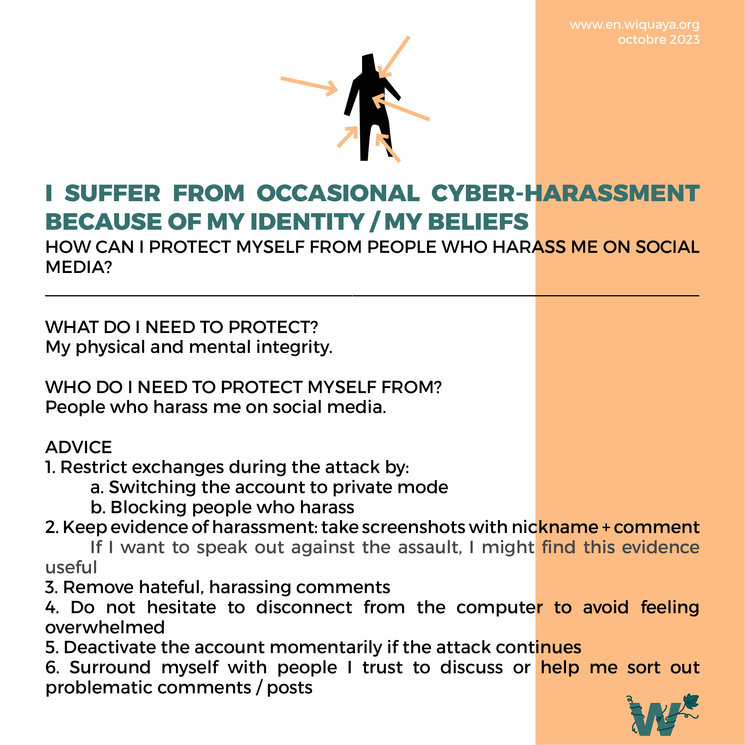 Help sheet I suffer from occasional cyber harassment because of my identity/my beliefs