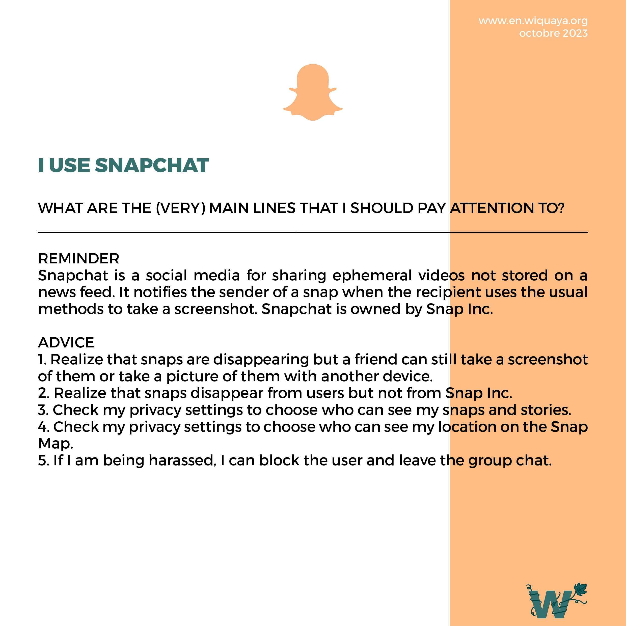 help sheet i use snapchat